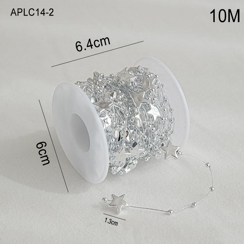 Christmas Decorations Colorful Electroplated Beads String Garland Home Xmas Tree Ornaments Nativity New Year Gift DIY Dollhouse