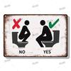 Funny Toilet Vintage Metal Poster Bathroom Rules Retro Tin Sign Bathroom Toilet Wall Art Decoration Plaque for Modern Home Decor