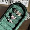 Age-reducing Pink Diamond Bow Luxury Phantom Lace Hollow Two-color Open Ring Women's Love Sweet and Cool Light Luxury Ring