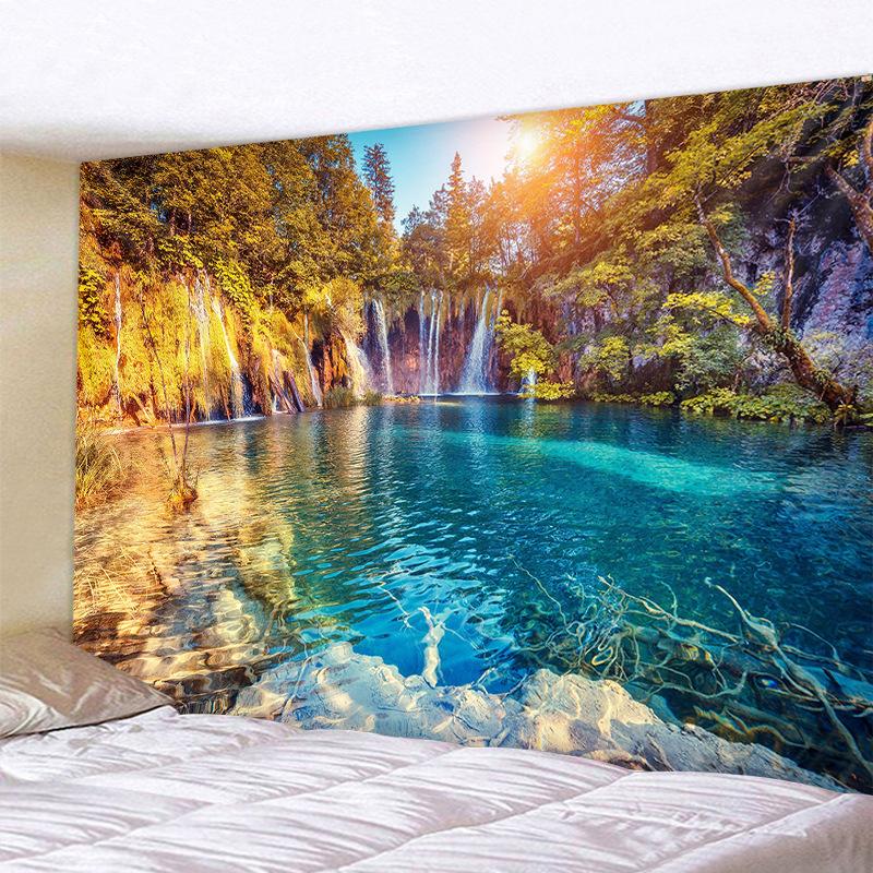Природный Пейзаж Гобелен Красивый Тропический Лес Настенный Гобелен Хиппи Спальня Гостиная Колледж Общежитие Украшения Дома