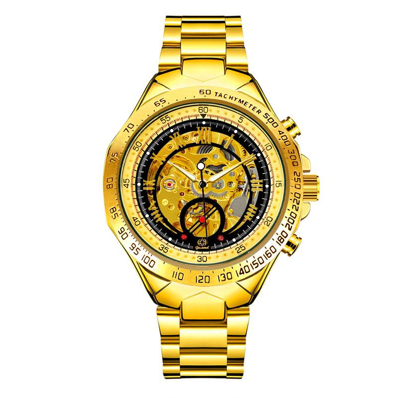 Топ Новые Модные Деловые Механические Мужские Часы Скелетоны Автоматические Мужские Механические Водонепроницаемые Часы