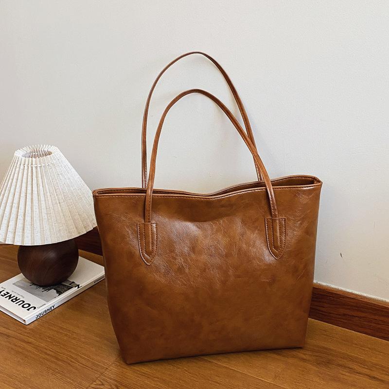 Большая вместительная сумка, модная женская сумка-тоут, универсальная сумка через плечо в стиле ретро