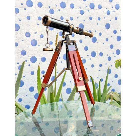 Старинный штативный латунный телескоп с регулируемой подставкой для штатива - настольный латунный телескоп с антикварной отделкой, подарок для папы, подарок на День святого Валентина