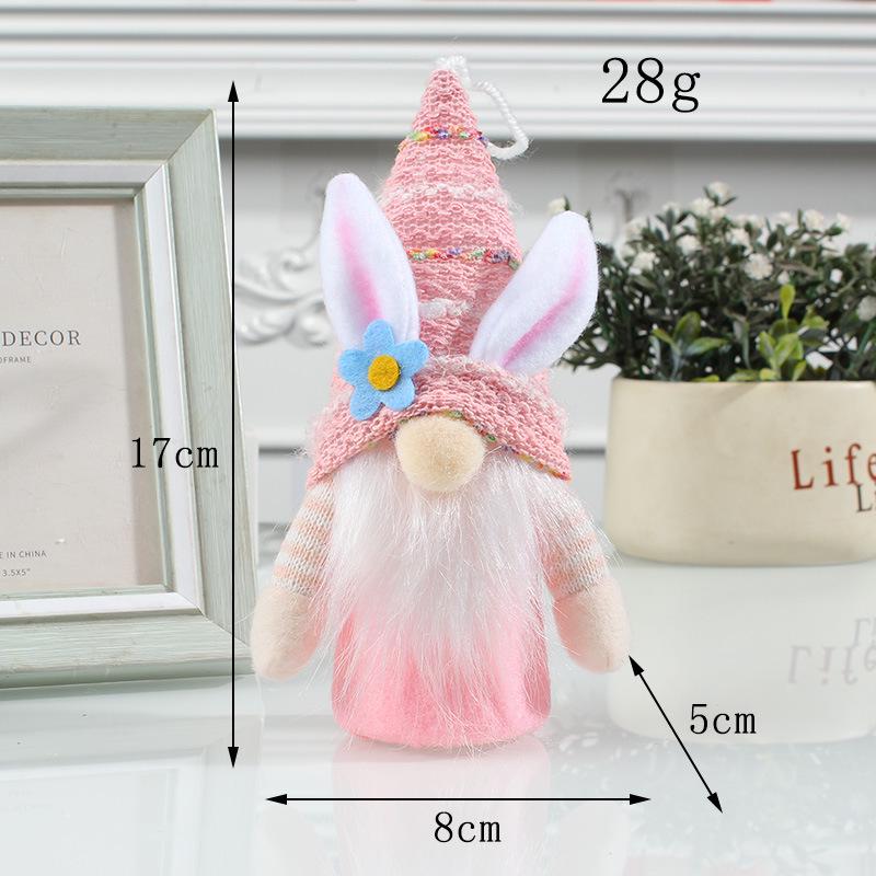 Easter Rabbit Ear With Light Luminous Faceless Gnome Dwarf Dolls Easter Decoration Rabbit Year Gift Kids Rabbit Toy
