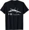 F-15 Eagle Реактивный Военный Стелс Истребитель Чертеж Истребитель Футболка