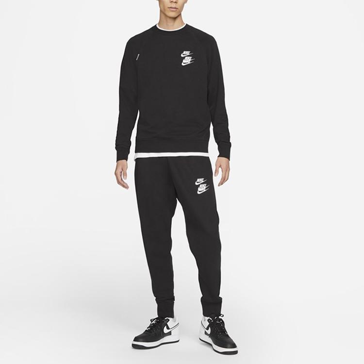 Nike Sportswear Embroidered Logo Pullover Sweatshirt Men Tops Black DD0883-010