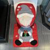 Santa Toilet Seat Cover 2-Piece Christmas Bathroom Set Santa Claus Toilet Seat Cover And Mat Set for New Year Indoor Bathroom Decor
