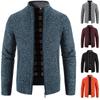 Autumn and Winter Men's Plus Velvet Thickened Stand-up Collar Cardigan Sweater Jacket Korean Fashion Casual Warm Sweater