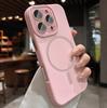 Роскошный противоударный жидкий силиконовый чехол с полным объективом для iPhone 16 15 14 13 11 12 Pro Max Plus Magsafe Magnetic Antiskid Pink Cover