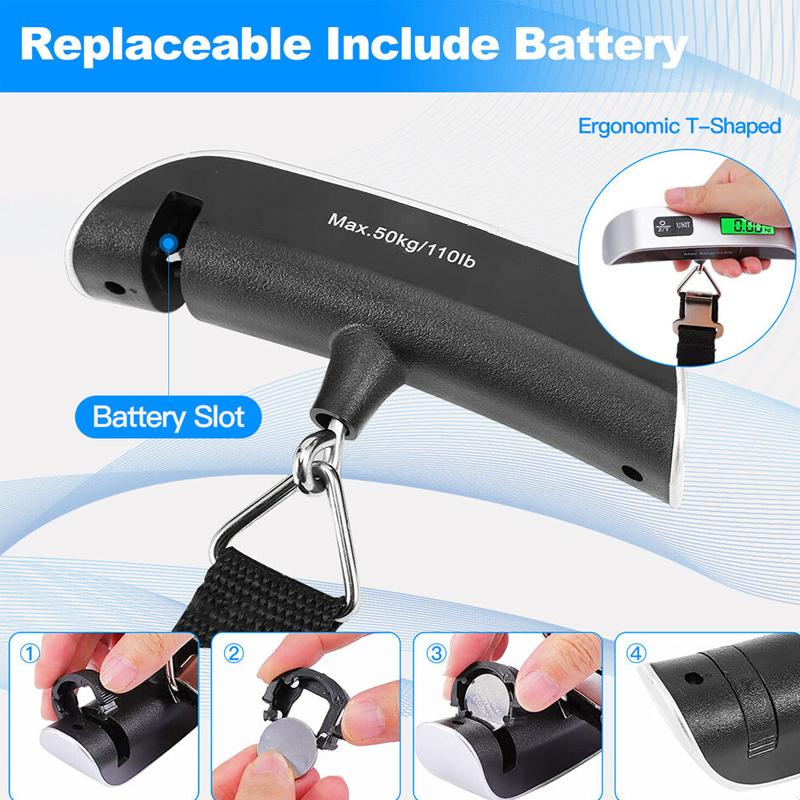 50 кг портативные весы для багажа цифровые подвесные весы для сумки ручные ЖК-дисплей электронные дорожные весы балансировочный вес инструмент