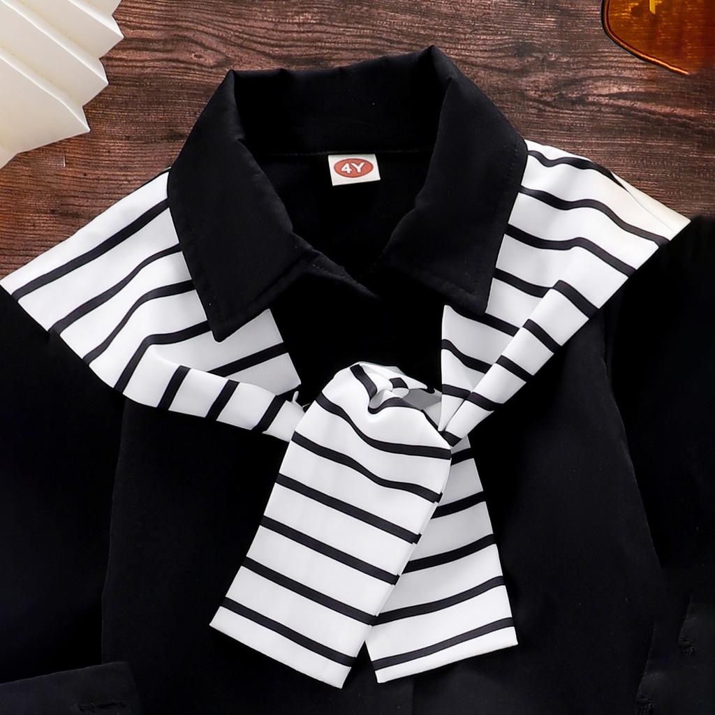 Модный костюм для девочек, весенне-осенний детский повседневный однотонный комплект из двух предметов: пальто и джинсовые брюки