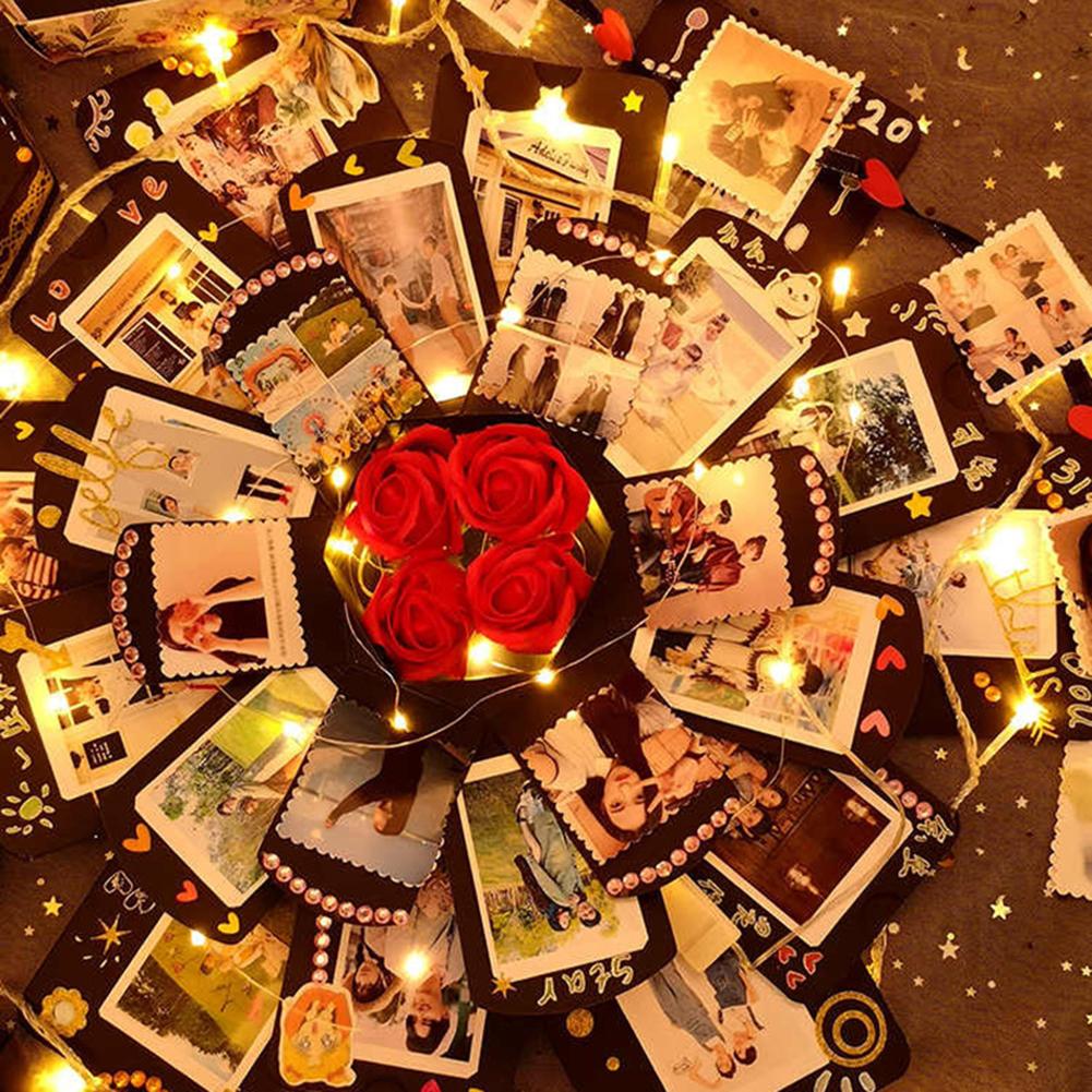 # Взрывная коробка-сюрприз с фотоальбомом Creative Black на день рождения, годовщину