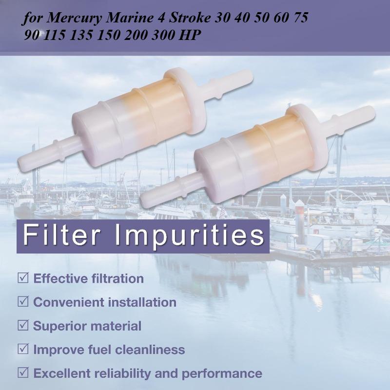 2pcFuel Filter for Mercury Marine 4 Stroke 30 40 50 60 75 90 115 135 150 200 300 HP Outboards 879885Q 879885T 879885K New 7