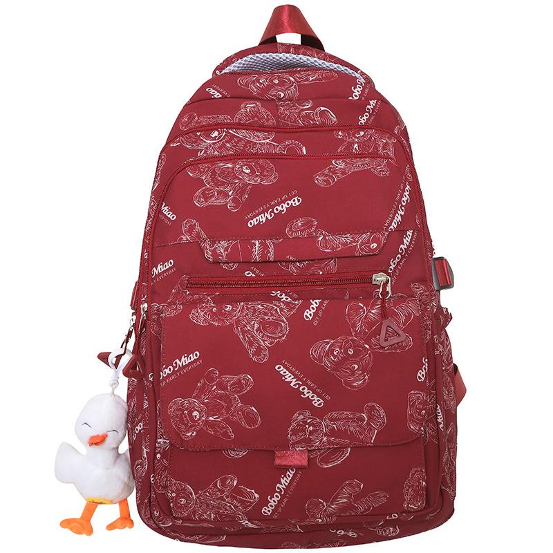 Girls Burgundy Large Capacity Middle School Junior Middle School Elementary School Backpack