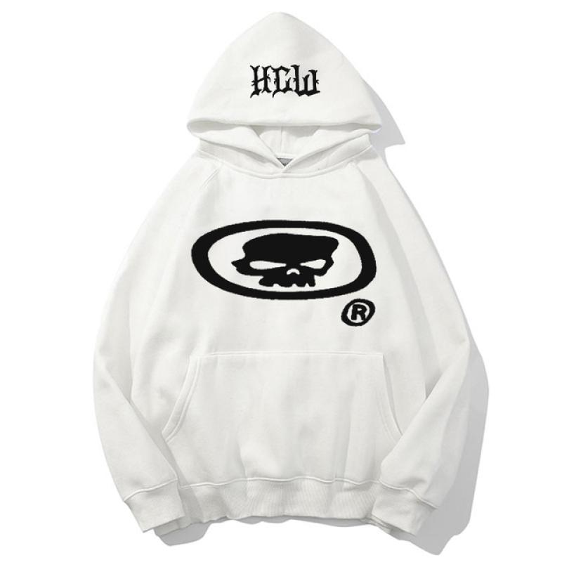 Мужские толстовки с капюшоном из хлопка с черепами, готические топы с длинными рукавами в стиле хип-хоп, толстые корейские уличные пуловеры, эстетичная одежда Y2k