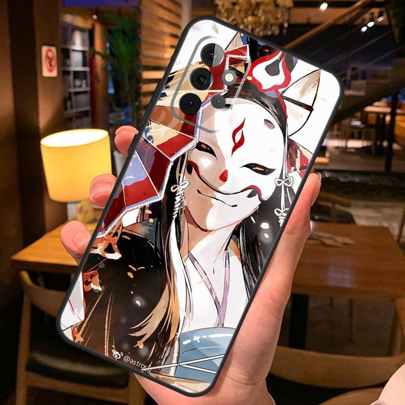 Китсунэ Лиса Японское Искусство Чехол для Телефона Для Samsung A51 A71 A50 A70 A13 A23 A33 A53 A12 A22 A32 A42 A52 A54 A34 A14 Обложка