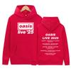 2025 O-Oasis Live 25 Tour Print Hoodie Men's Retro Long Sleeve Fashion Sweatshirt Unisex Fleece Loose Pullover Hooded Streetwear
