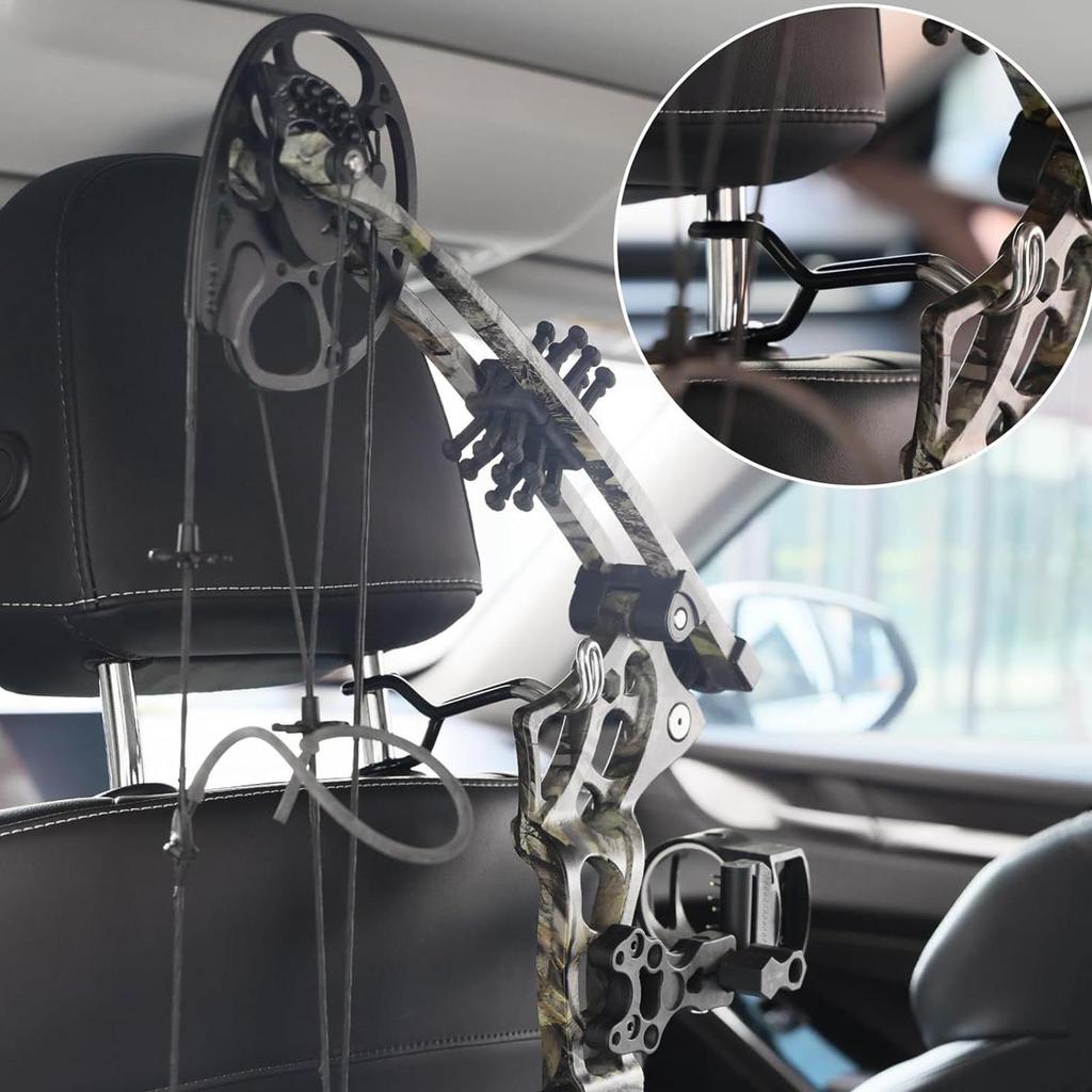 Держатель для лука на подголовник грузовика Дуга для переноски Крючок для хранения оборудования для стрельбы из лука Рама для композитного лука для автомобилей Для внедорожника Седана Автомобиля