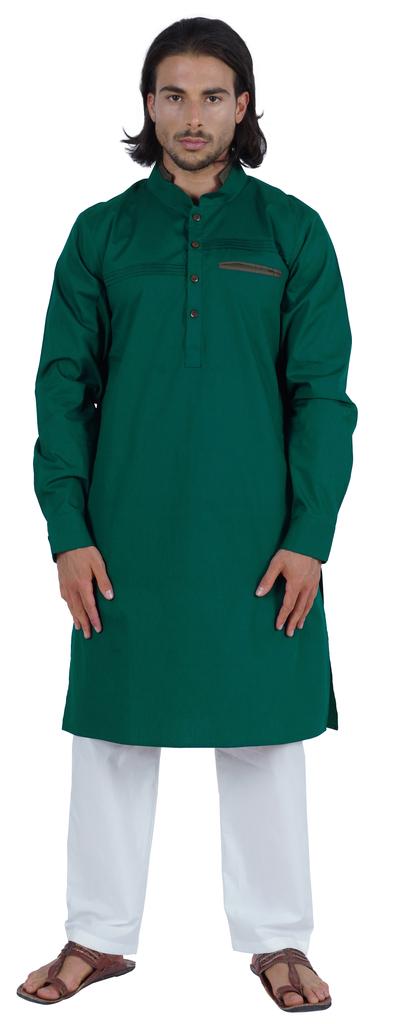 Atasi Мужская длинная однотонная кофта Henley с длинным рукавом и воротником-стойкой, этническая длинная