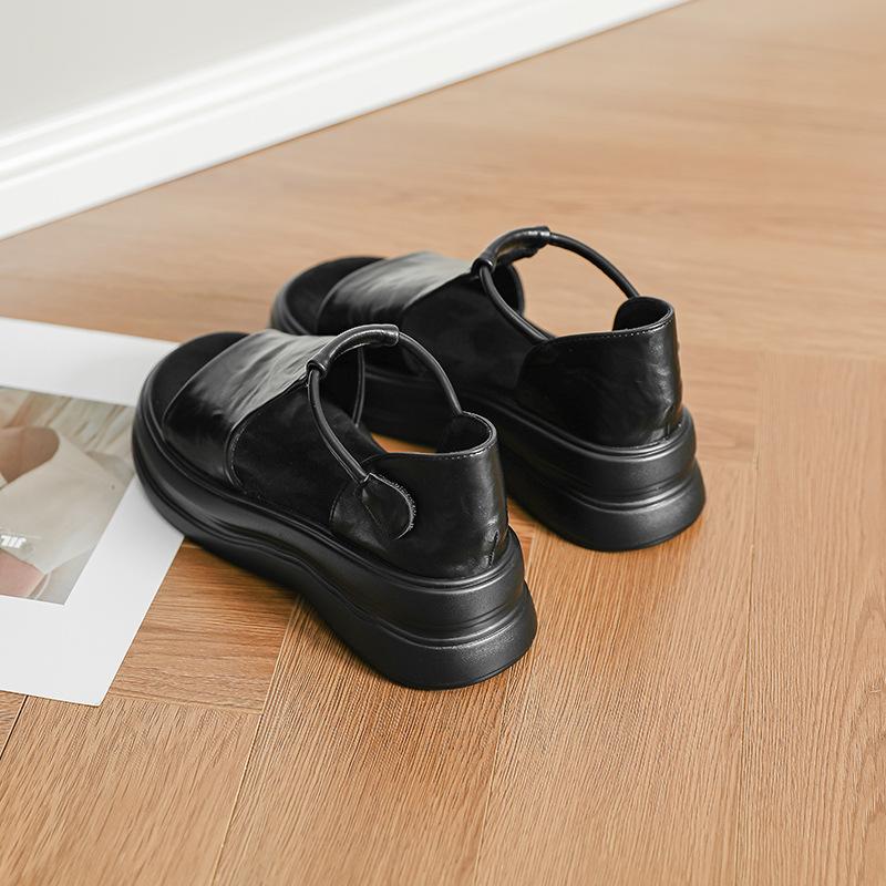 Модные летние сандалии на платформе в стиле ретро, с вырезами, повседневные, женские, новые, универсальные, маленькие римские туфли, шлепанцы