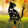 Один, милый кот, железное украшение для сада, вставка для животных, ограждение для кошек, украшение для газона в саду, художественное украшение для двора
