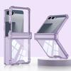 Полностью закрывающийся шарнирный чехол для Samsung Galaxy Z Flip 7 FE 6 5 flip7 Четырехугольный Противоударный Прозрачный Задний Чехол