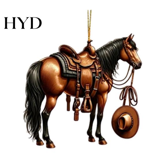 Christmas Tree Horse Charm 2D Ornament Acrylic Flat Hanging Decoration Keepsake for Lovers Gifts Festive Decor Gift