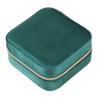 Velvet Jewelry Box Compact Small Zippered Travel Organizer Portable Storage Case for Daily Use