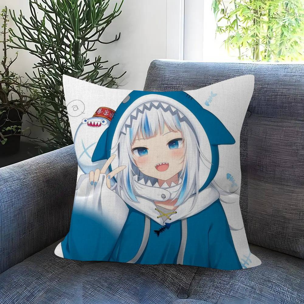 Anime Gawr cute Gura Personalized Pillow Cover Kids Bedroom Wild Party Decor Pillowcase kid Birthday shower Gift