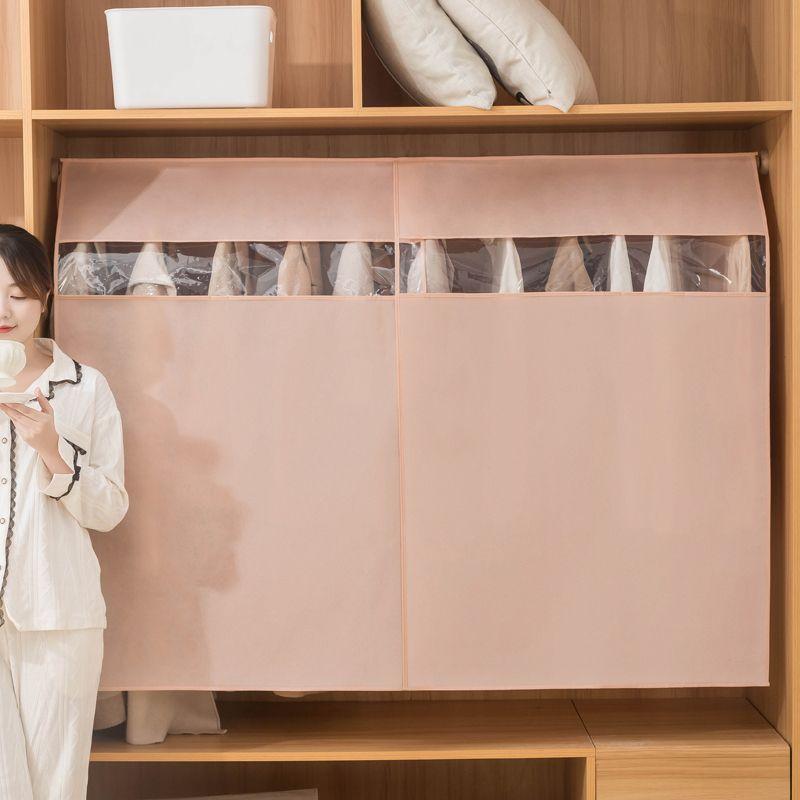 Simple Solid Color Clothes Dust Cover Thickened Non-woven Coat Hanger Cover Cloth Household Clothing Storage Dust Cover