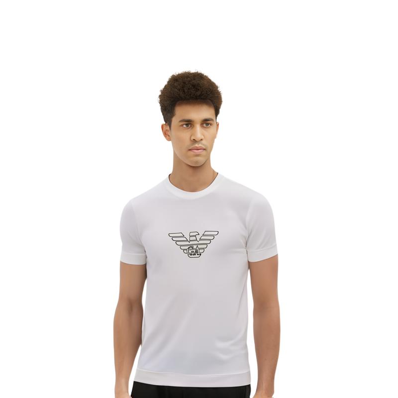 EMPORIO ARMANI Logo Embroidered Crewneck T Shirt 3D1TD4-1JUVZ-01A8