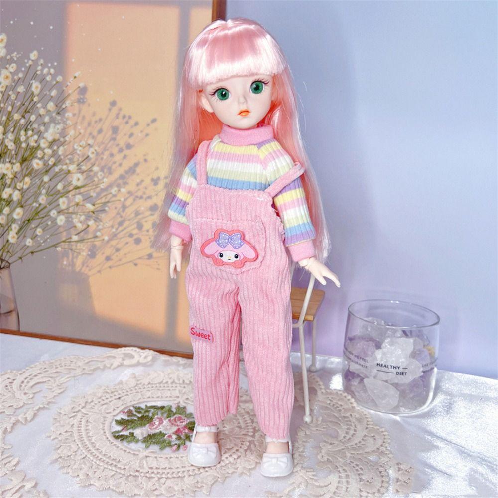 3D Eyes BJD Dolls with Clothes Removable Joints Doll Simulated Eye Hinge Doll Girls Gifts