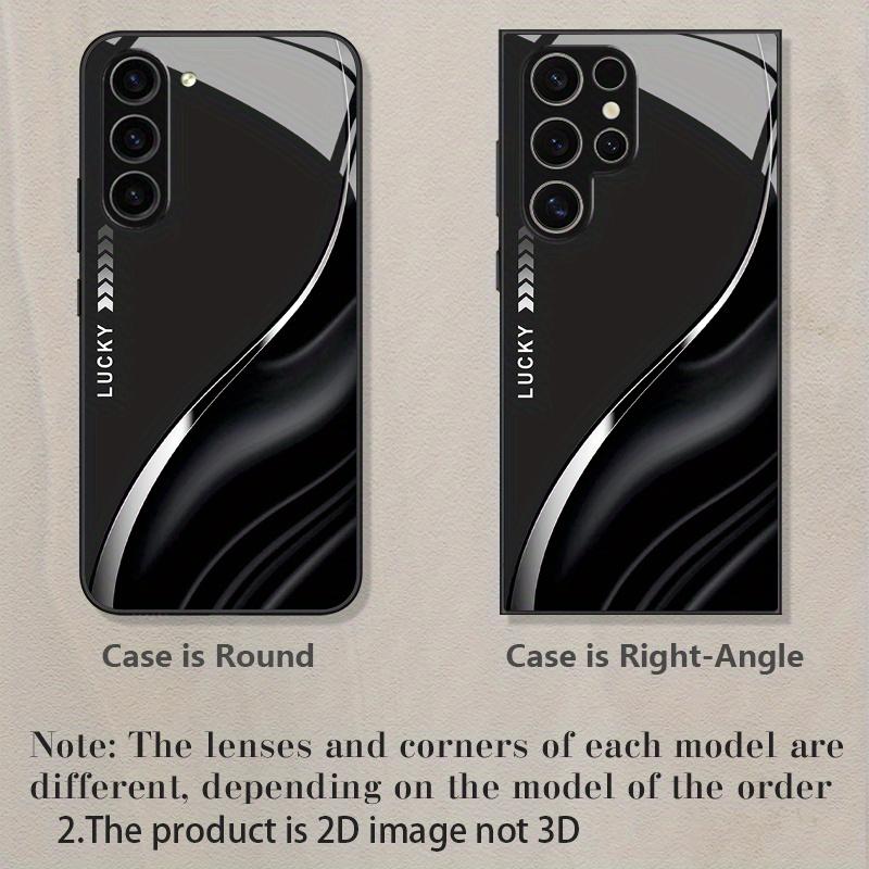 Счастливый чехол для телефона из стекла с узором «рябь» Подходит для Samsung Galaxy S26 S25 S24 S23 S22 S20 FE/Ultra/Plus Противоударная задняя крышка