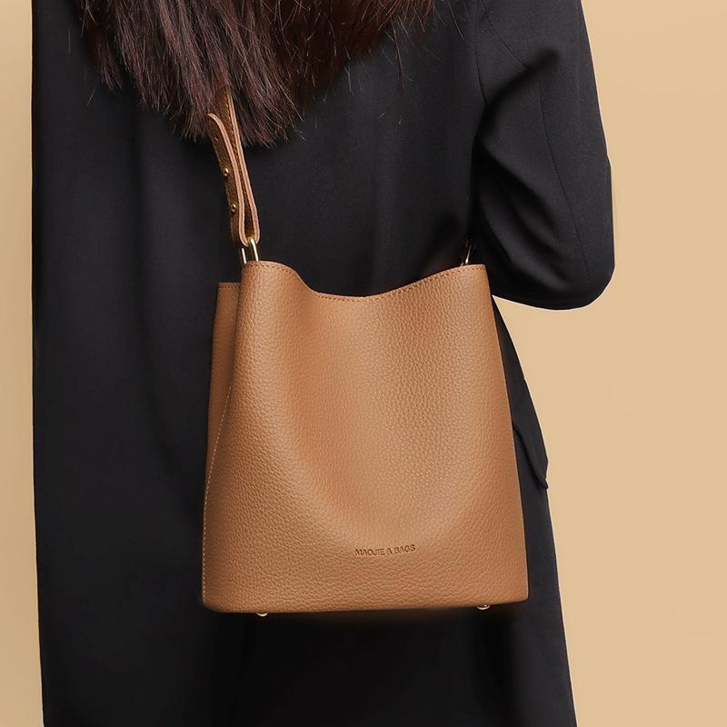 Bag Women'S Bucket Bag Autumn Fashion Crossbody Leather Premium Large Capacity Shoulder Bag