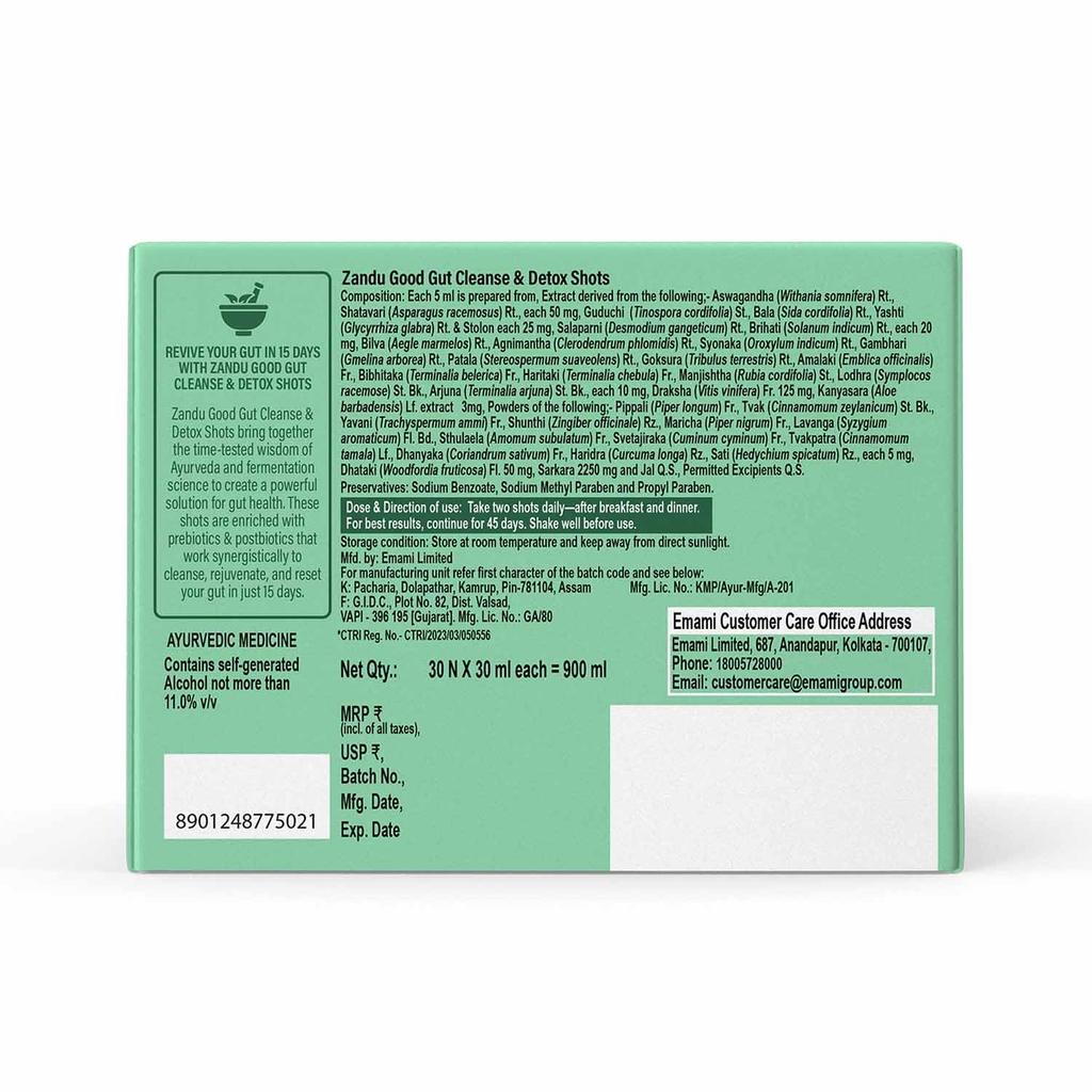 Zandu Хорошее очищение и детокс кишечника (30 мл X 30 доз) Упаковка 1 15-дневное очищение кишечника с пребиотиками и постбиотиками