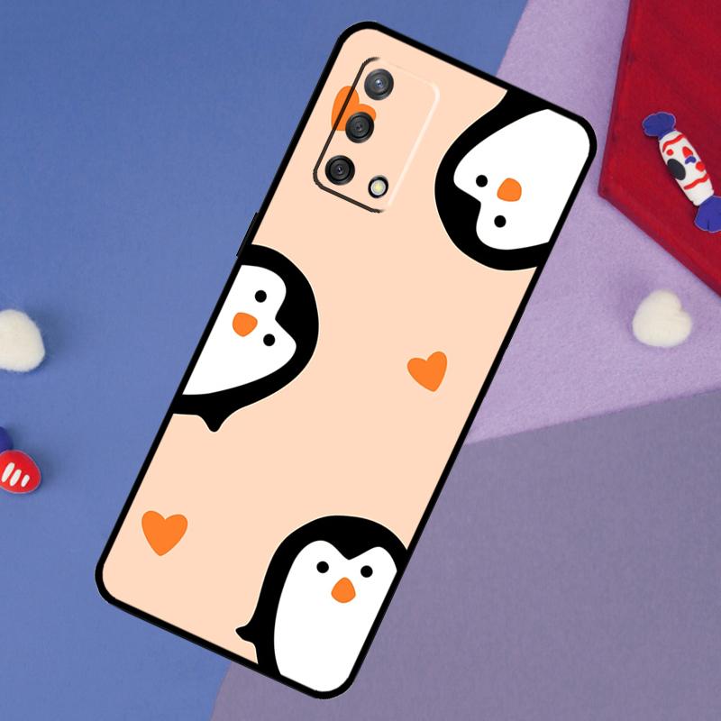 Cute Kawaii Penguin Case For Oppo A5 Pro A6 A57 A17 A78 A54 A74 A94 A76 A16 A96 A18 A40 A60 A80 A38 A58 A98 A15