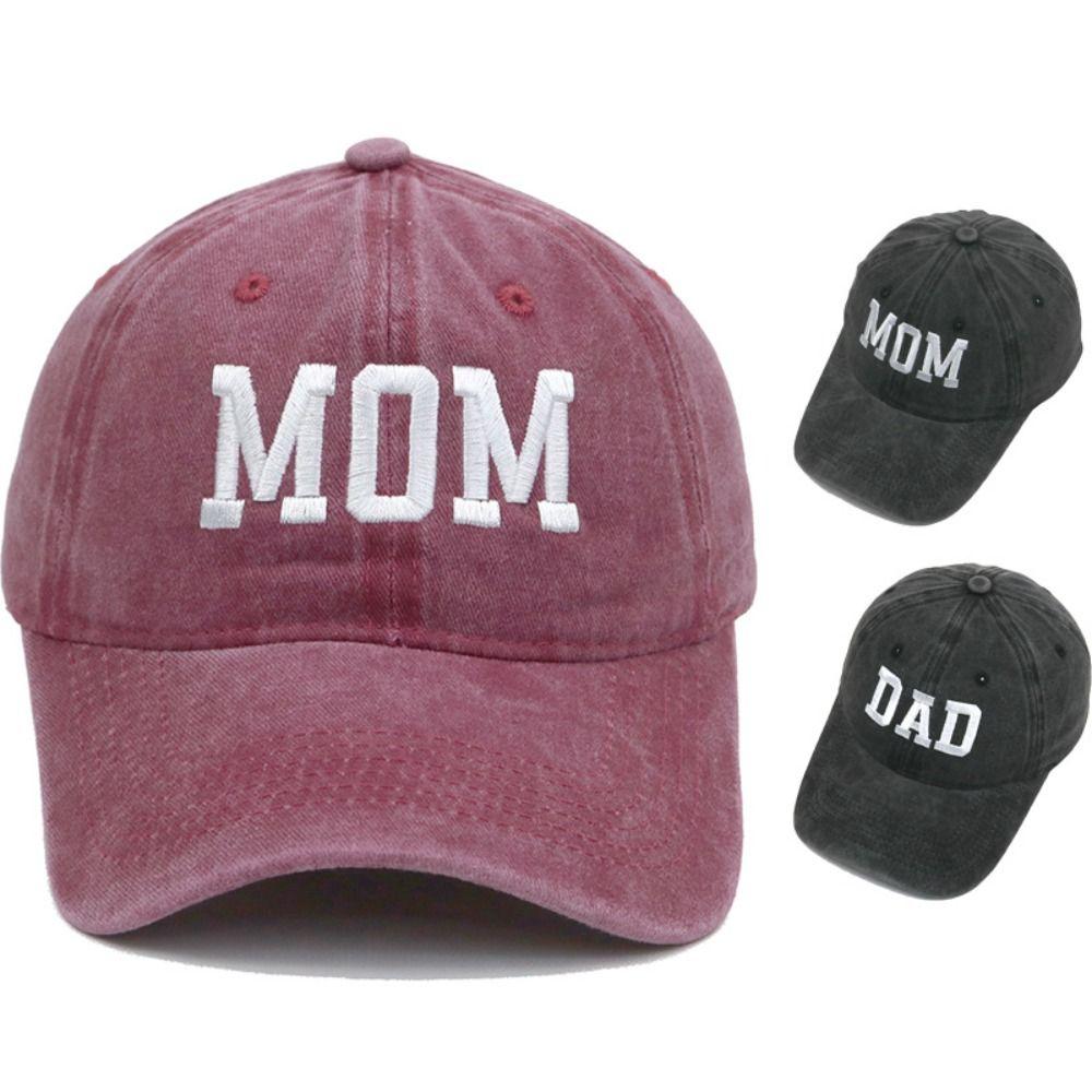 Visors DAD MOM Embroidery Baseball Caps Adjustable Sunscreen Hats Distressed Faded Cap