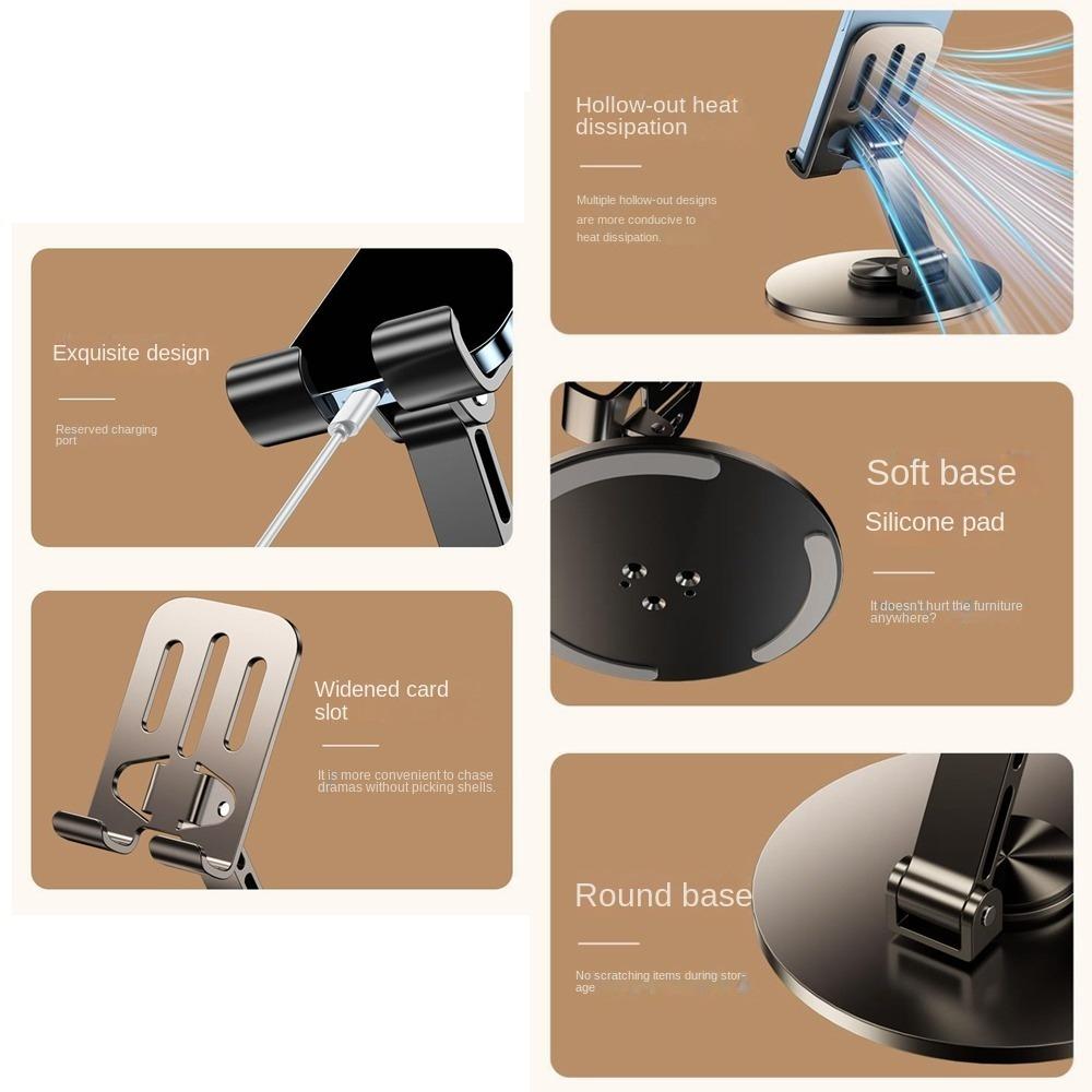 Настольная подставка из сплава с бесконечным вращением, плоский кронштейн, новый держатель для мобильного телефона