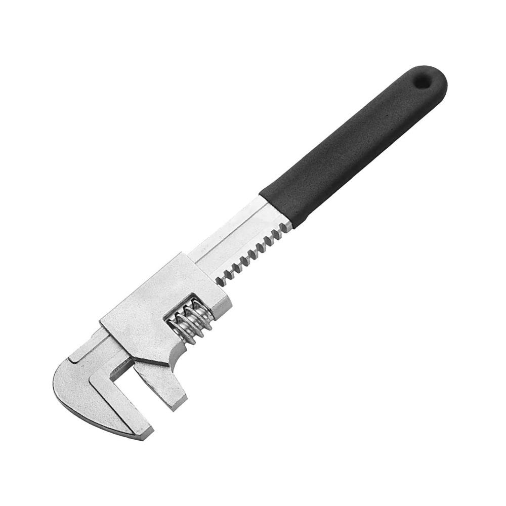 Silver F-shaped  Adjustable Wrench Multi Functional Repair Pipeline Wrench  Worker