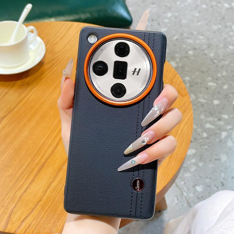 Противоударный чехол из кожи с двойной линией Leica для телефона OPPO Find X9 Ultra/Find X8S+