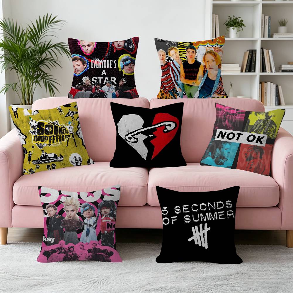 SSeconds of Summers SOS Cushion Cover Pillowcase Upholstery Sofa Throw Pillow Home Decor Pillowcas
