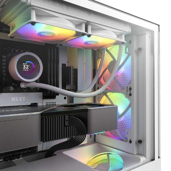 NZXT F140RGB 140mm RGB CORE White PC Case Fan 3784 RF-C14SF-W1