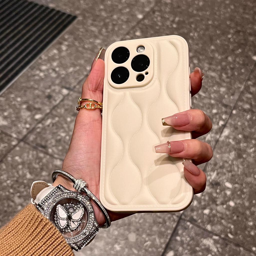 Роскошный чехол для телефона с волнистым узором для iPhone 11 12 13 14 15 Pro Max, мягкий силиконовый противоударный чехол-бампер