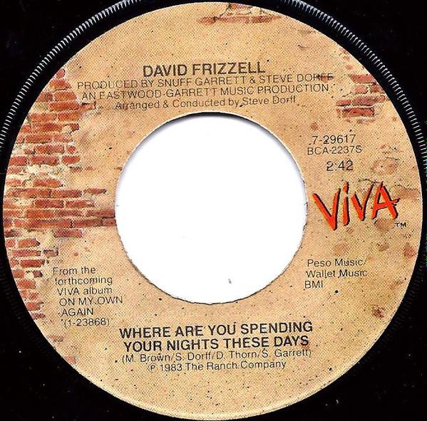 7inch Record DAVID FRIZZELL - Where Are You Spending Your Nights 729617 Viva 1983 US Folk Used