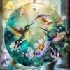 Mother's Day Hummingbird Hanging Decoration Weather-proof Indoor Outdoor Garden Wall Window Hanging 2D Flat Acrylic Flower Hummingbird Ornament