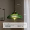 LED Vintage Glass Pendant Light Green Hanging Lamps Living Room Decor Luminaire Hall Bedroom Dining Room Indoor Fixture Lustre