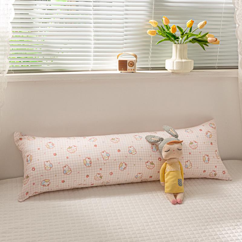 Двухслойная хлопковая марлевая длинная подушка для тела - Удобная боковая подушка, обнимающая ноги