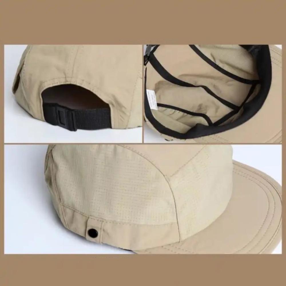 Japanese Flat-brimmed Cap Breathable Mens Mesh Hat Fashion 5-panel Baseball Cap Summer