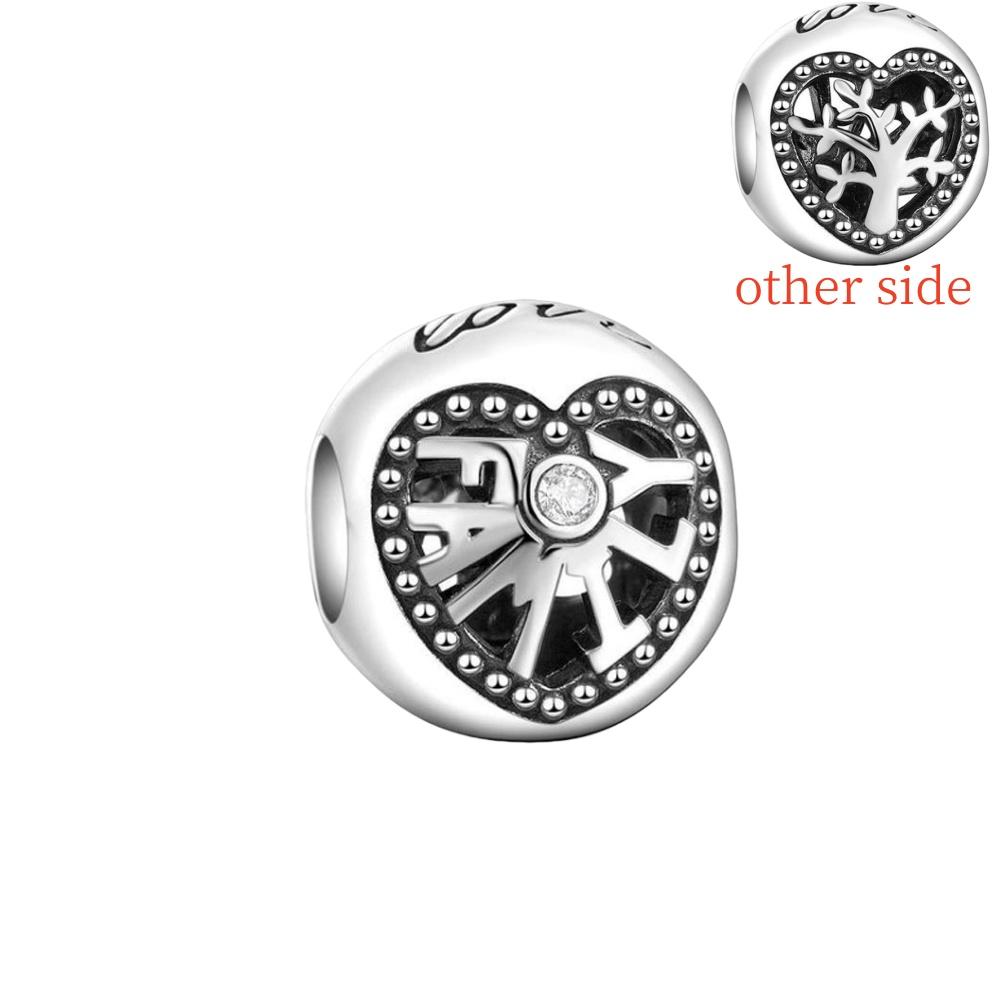 Оригинальный медный кулон-шарм в виде сердца любви для семьи, звезда, торт, бутылка вина, бусина, подходит для браслета, женские украшения DIY, подарок