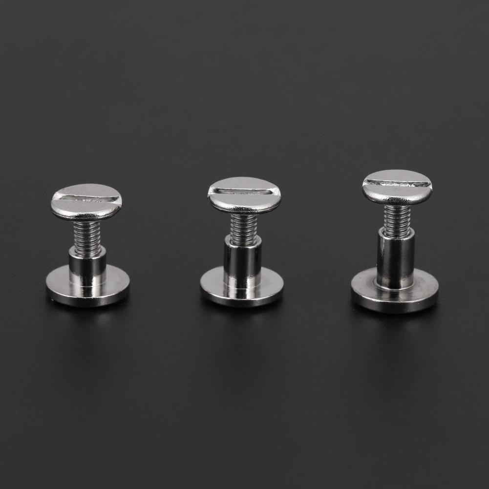 20Pcs/set Brass Threaded Flat Nut Nail Rivets Screws Leather Craft Repair Supplies